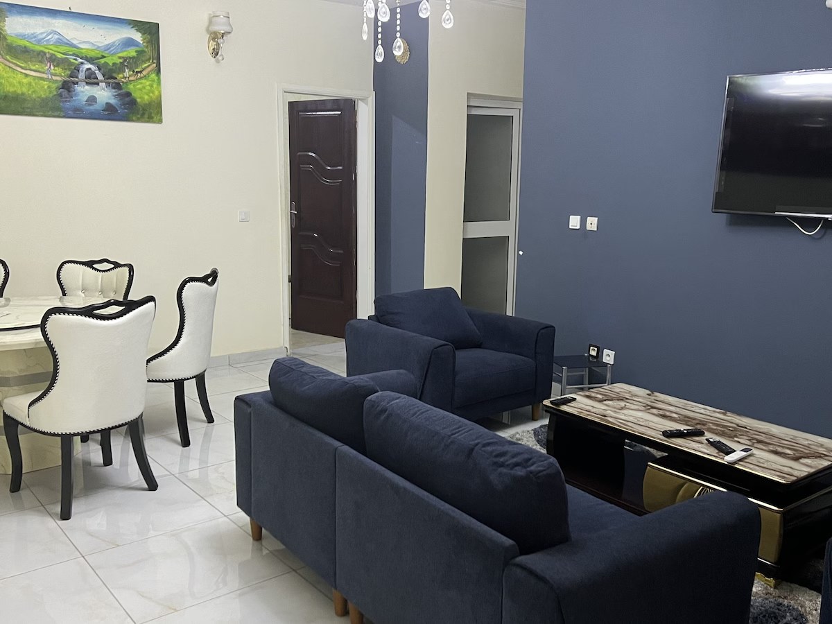 Dining area with elegant furnishings